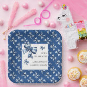 Elegante trendy bogen blauwe klasse van 2025 papieren bordje (Feest)