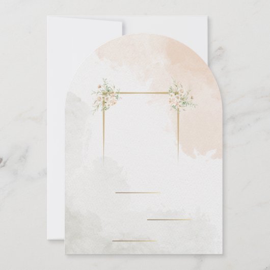 Elegante trendy bruiloft uitnodiging (Achterkant)