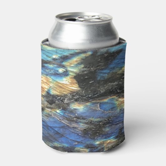 Elegante trendy chique labradorite kristallen stee blikjeskoeler (Blikje Voorkant)