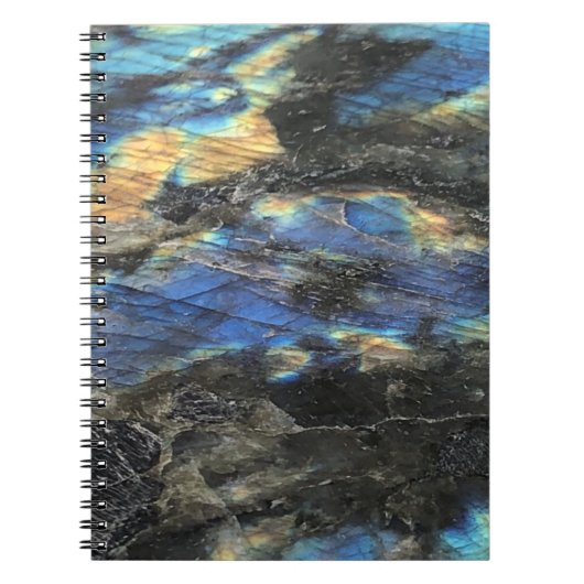 Elegante trendy chique labradorite kristallen stee notitieboek (Voorkant)