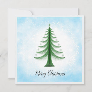 Elegante trendy eenvoudige minimalistische kerstbo feestdagenkaart