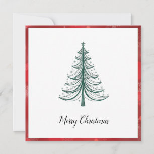 Elegante trendy eenvoudige minimalistische kerstbo feestdagenkaart