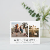 Elegante trendy familiefoto kerstkaart briefkaart (Staand voorkant)