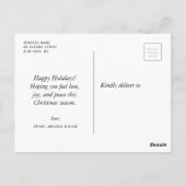 Elegante trendy familiefoto kerstkaart briefkaart (Achterkant)