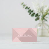Elegante & Trendy Geometrische Blush Roze tinten Visitekaartje (Staand voorkant)