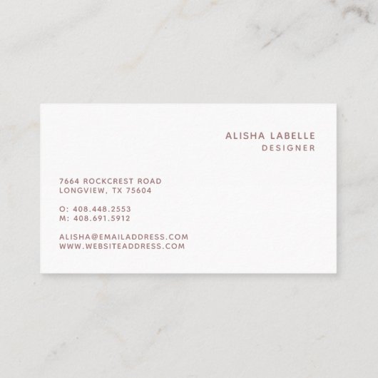 Elegante & Trendy Geometrische Blush Roze tinten Visitekaartje (Achterkant)