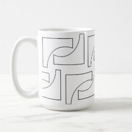 Elegante Trendy Geometrische Zwart en Wit Koffiemok