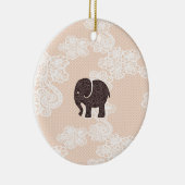 elegante trendy girly olifant lace keramisch ornament (Rechts)