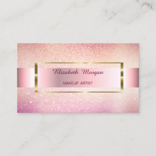 Elegante Trendy Glitter Bokeh Gouden Frame Visitekaartje
