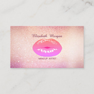 Elegante Trendy Glitterige Bokeh Lippen Visitekaartje