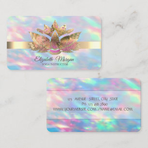 Elegante Trendy Goud, Iriserend Opal Lotus Visitekaartje