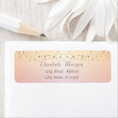 Elegante Trendy Gouden Confetti Etiket (Insitu)