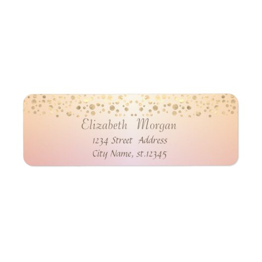 Elegante Trendy Gouden Confetti Etiket (Voorkant)