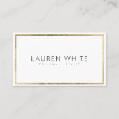 Elegante trendy gouden folie lijst minimal modern visitekaartje (Voorkant)