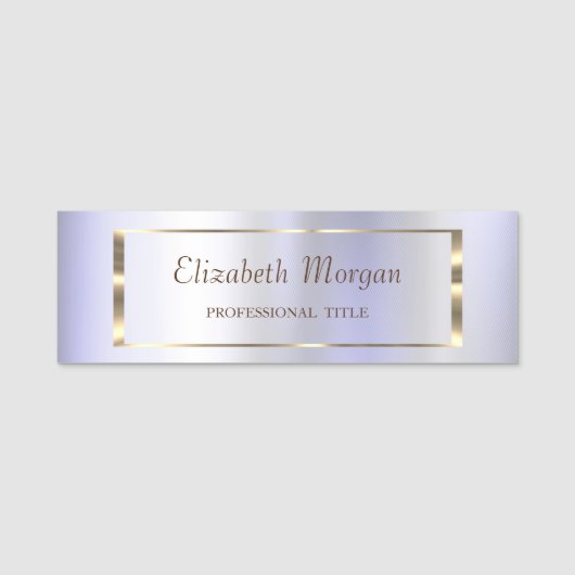 Elegante trendy, gouden frame lavander naamplaatje (Voorkant)
