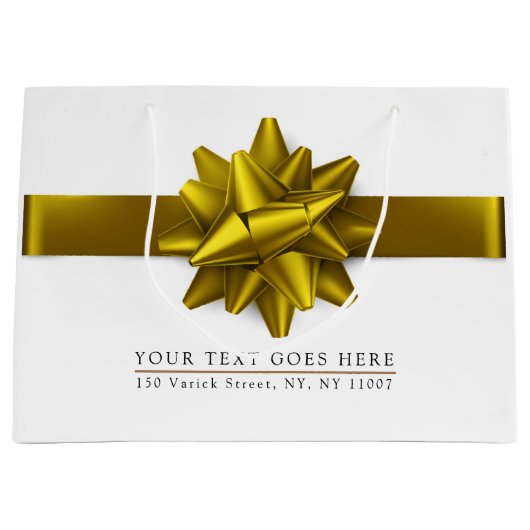 Elegante Trendy Gouden Lint Cadeautas (Voorkant)