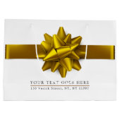 Elegante Trendy Gouden Lint Cadeautas (Achterkant)