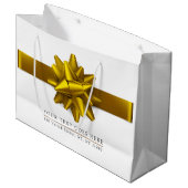 Elegante Trendy Gouden Lint Cadeautas (Voorkant Gekanteld)