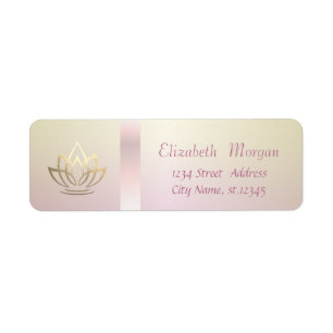 Elegante Trendy Gouden Lotusbloem Etiket