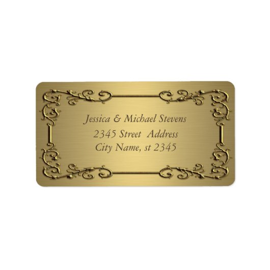 Elegante trendy gouden vintage etiket (Voorkant)