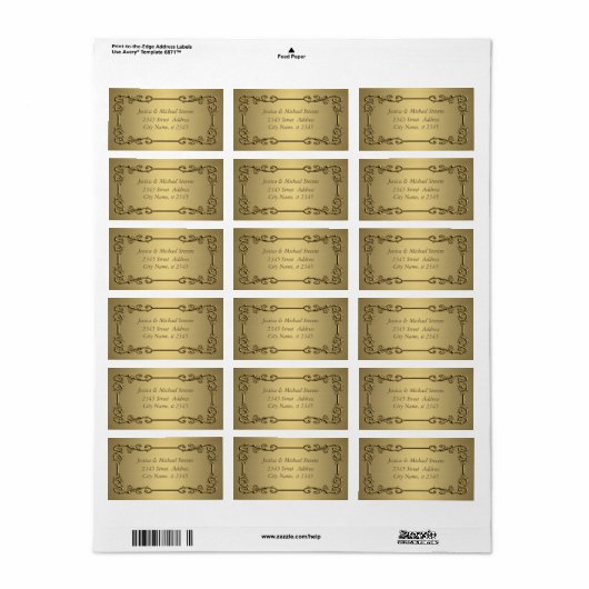 Elegante trendy gouden vintage etiket (Full Sheet)