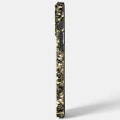 Elegante trendy grijze strip glitter monogrammed n Case-Mate iPhone case (Achterkant / Links)