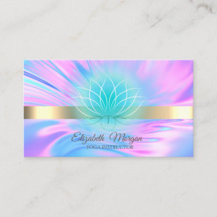 Elegante Trendy Holografische Gouden Streep, Lotus Visitekaartje