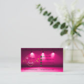 Elegante trendy Hot Pink Gold Girly Roos Hi Glitte Visitekaartje (Staand voorkant)