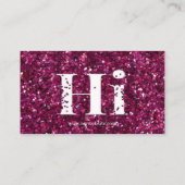 Elegante trendy Hot Pink Gold Girly Roos Hi Glitte Visitekaartje (Achterkant)