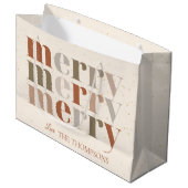 Elegante trendy kleurrijke vrolijke tekst Vrolijk Groot Cadeauzakje (Voorkant Gekanteld)