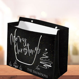 Elegante trendy krijtbord Prettig Kerstfeest Groot Cadeauzakje