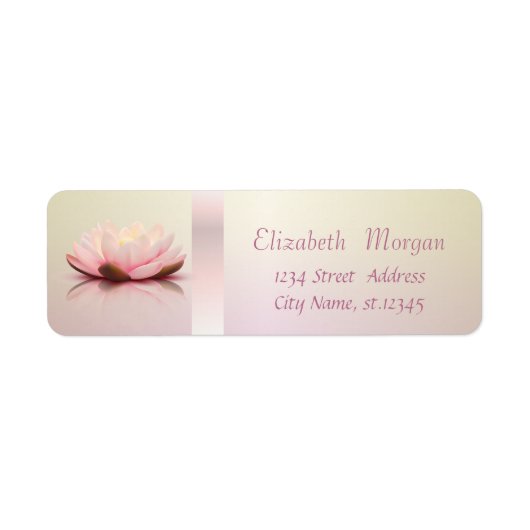 Elegante Trendy Lotusbloem Etiket (Voorkant)