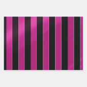 Elegante Trendy Magenta Zwart-wit Stripes Inpakpapier Vel (Voorkant 3)