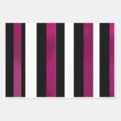 Elegante Trendy Magenta Zwart-wit Stripes Inpakpapier Vel (Voorkant)