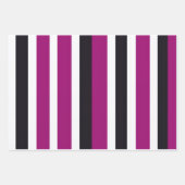 Elegante Trendy Magenta Zwart-wit Stripes Inpakpapier Vel (Voorkant 2)