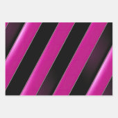 Elegante Trendy Magenta Zwart-wit Stripes Inpakpapier Vel (Voorkant 3)