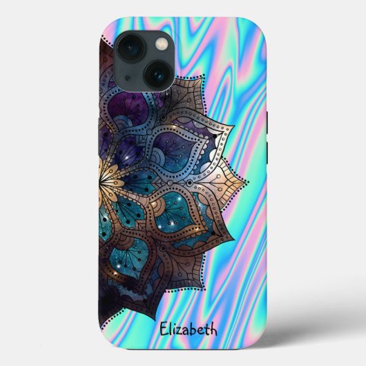 Elegante Trendy Mandala Holografisch Case-Mate iPhone Case (Achterkant)