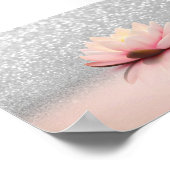 Elegante Trendy Meisjesachtig, Lotus Zilver Glitte Poster (Hoek)