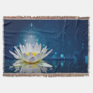 Elegante trendy meisjesachtig, witte lotus deken