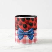 Elegante trendy moderne chique geruite bramen mok (Midden)