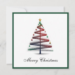 Elegante trendy moderne eenvoudige kerstboom feestdagenkaart