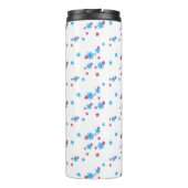 Elegante trendy moderne girly wit blauw Sjabloon Thermosbeker (Achterkant)