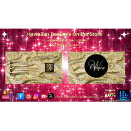 Elegante Trendy Monogram Girly Goud Satijn Glitter Visitekaartje