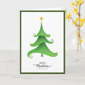 Elegante trendy niet foto kerstboom gevouwen kaart (Gele Bloem)