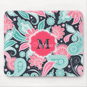 Elegante trendy Paisley bloemenpatroonillustratie Muismat