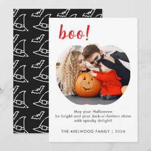 Elegante trendy pompoenvormige foto Halloween Feestdagenkaart