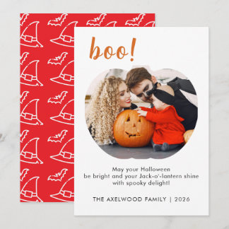 Elegante trendy pompoenvormige foto Halloween Feestdagenkaart
