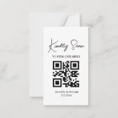 Elegante trendy QR-code trouwkaart Notitiekaartje (Voorkant)