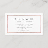 Elegante trendy roos gouden folie lijst minimal mo visitekaartje (Achterkant)