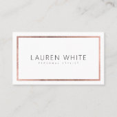 Elegante trendy roos gouden folie lijst minimal mo visitekaartje (Voorkant)